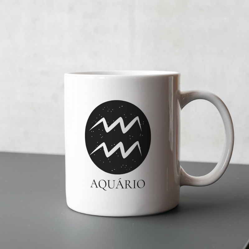 Caneca de Signos Aquário | Essência Estelar