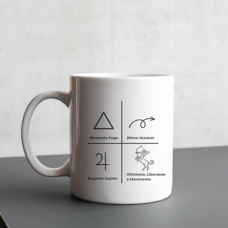 Caneca de Signos Sagitário | Essência Estelar