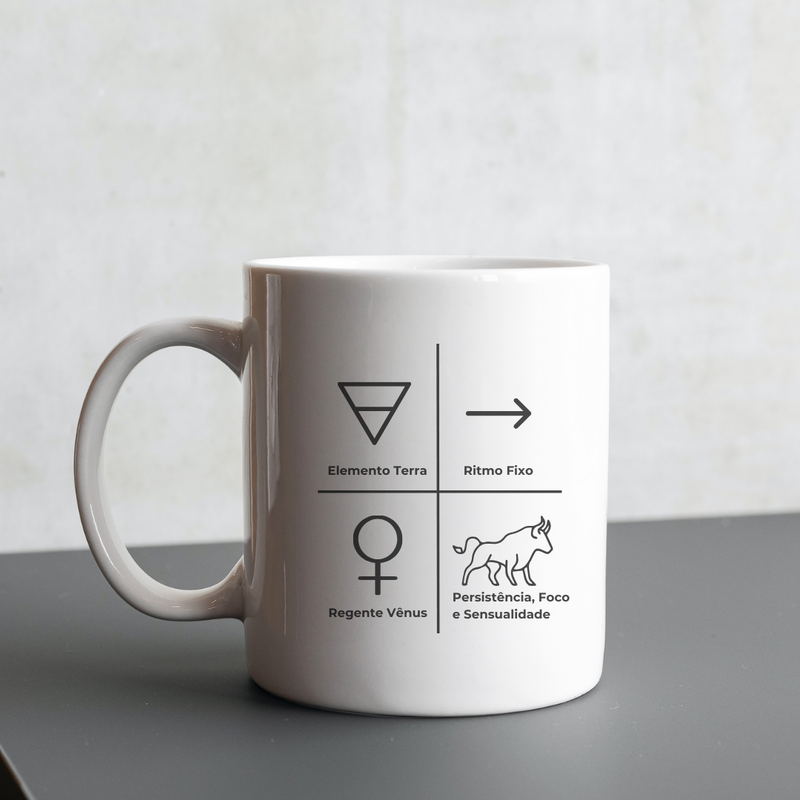 Caneca de Signos Touro | Essência Estelar