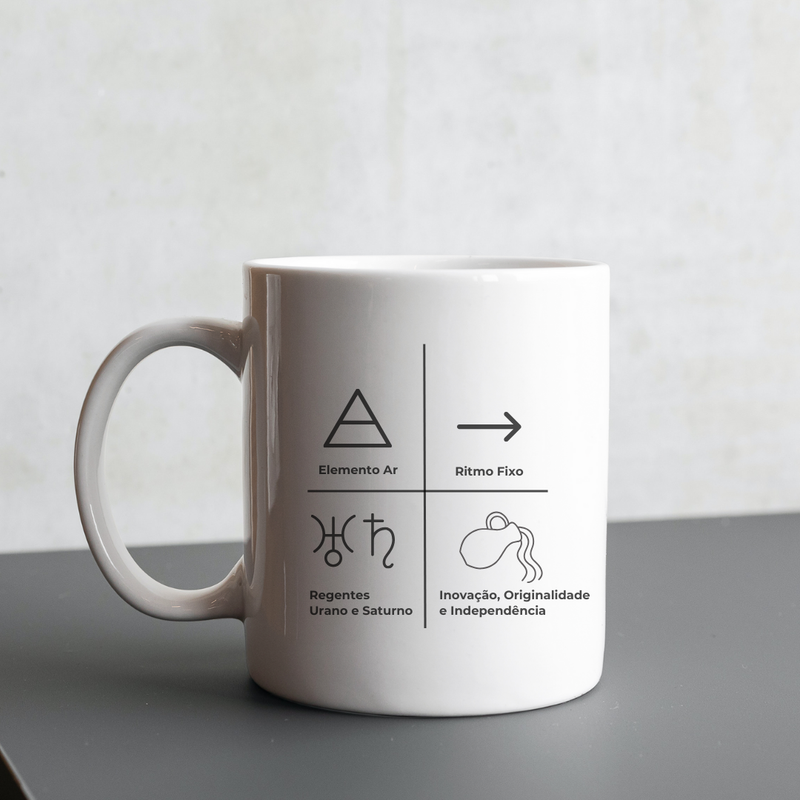Caneca de Signos Aquário | Essência Estelar
